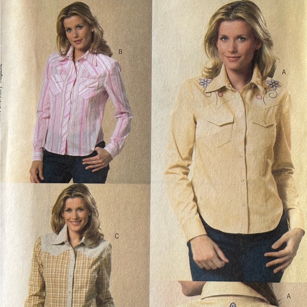 Butterick 4607 Shirt Tops  Sizes 8-14 UNCUT